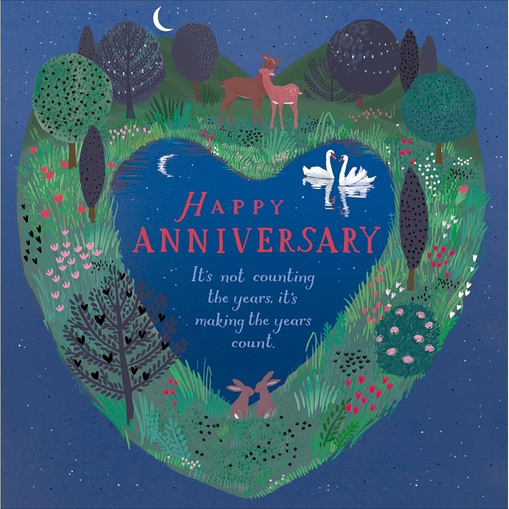 Woodmansterne Woodland Heart Anniversary Card