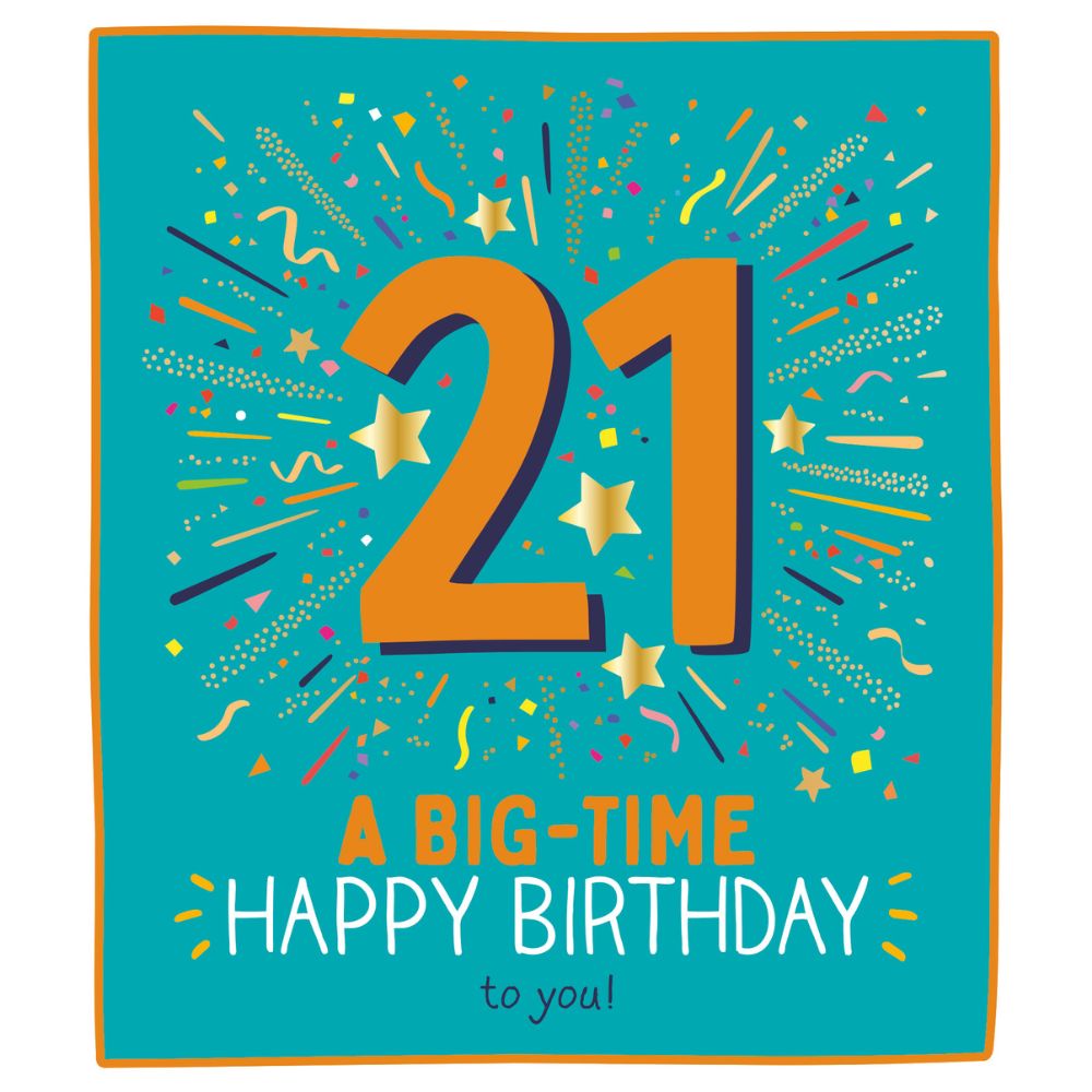 Woodmansterne 21st A Big Time Happy Birthday Card