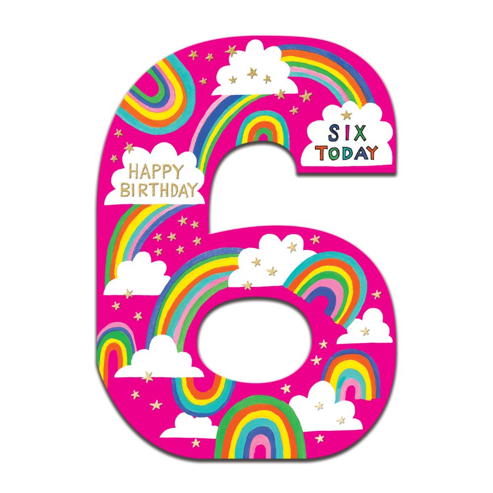 Woodmansterne 6th Rainbows & Clouds Birthday Card