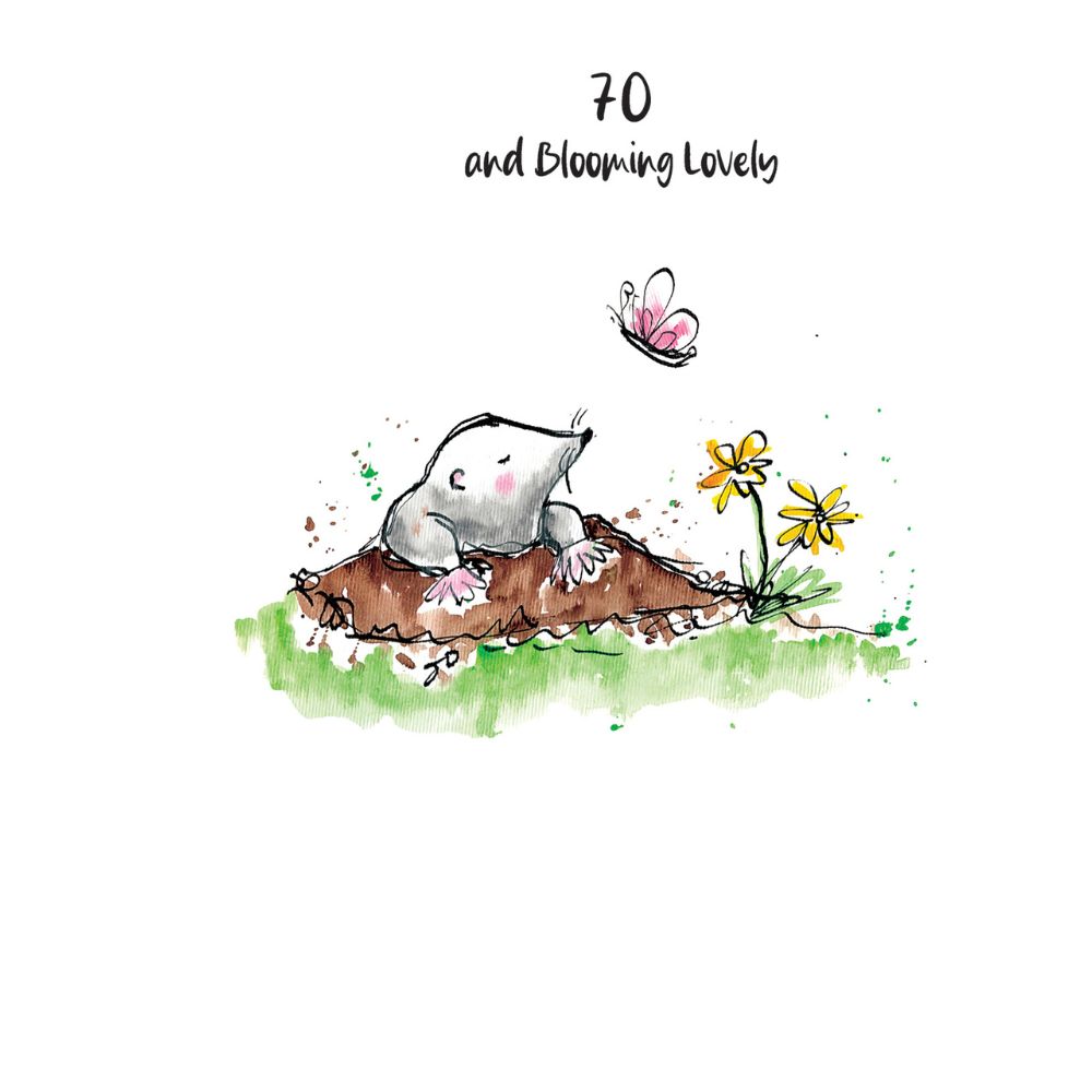 Woodmansterne 70th Mole Blooming Lovely Birthday Card