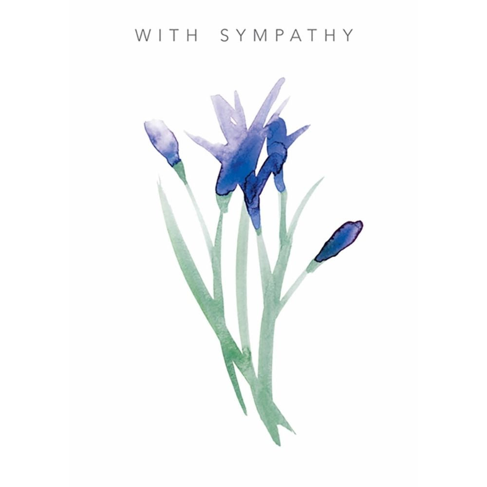 Woodmansterne Blue Iris With Sympathy Card