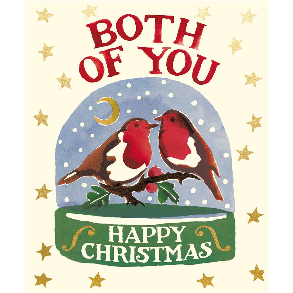 Woodmansterne Both of You Robin Snowglobe Christmas Card