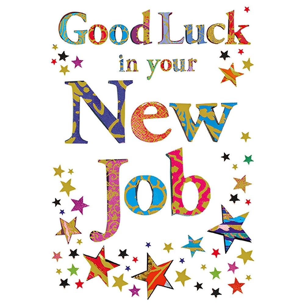 Woodmansterne Colour Text Good Luck New Job Card