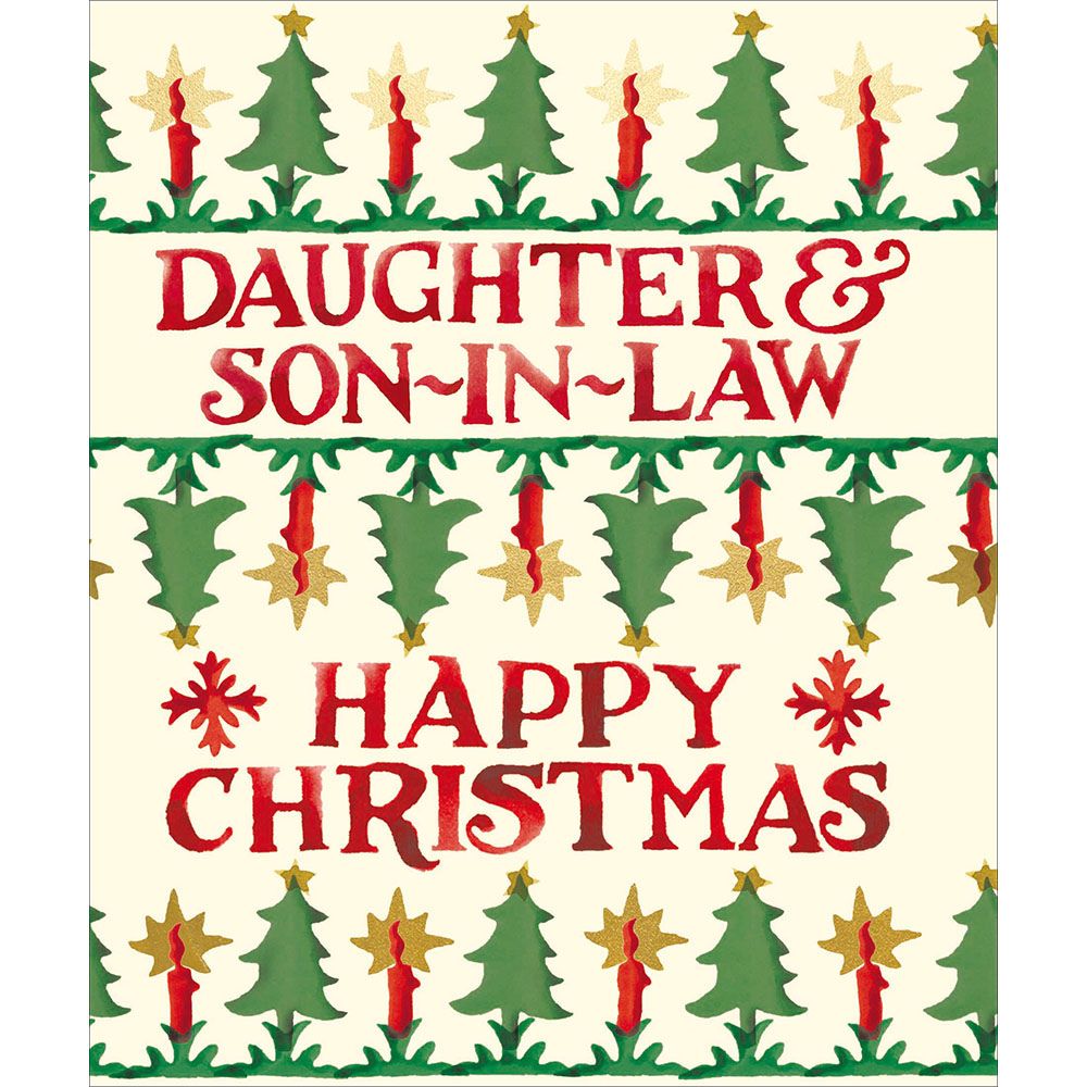 Woodmansterne Daughter & Son-in-Law Trees & Candles Christmas Card
