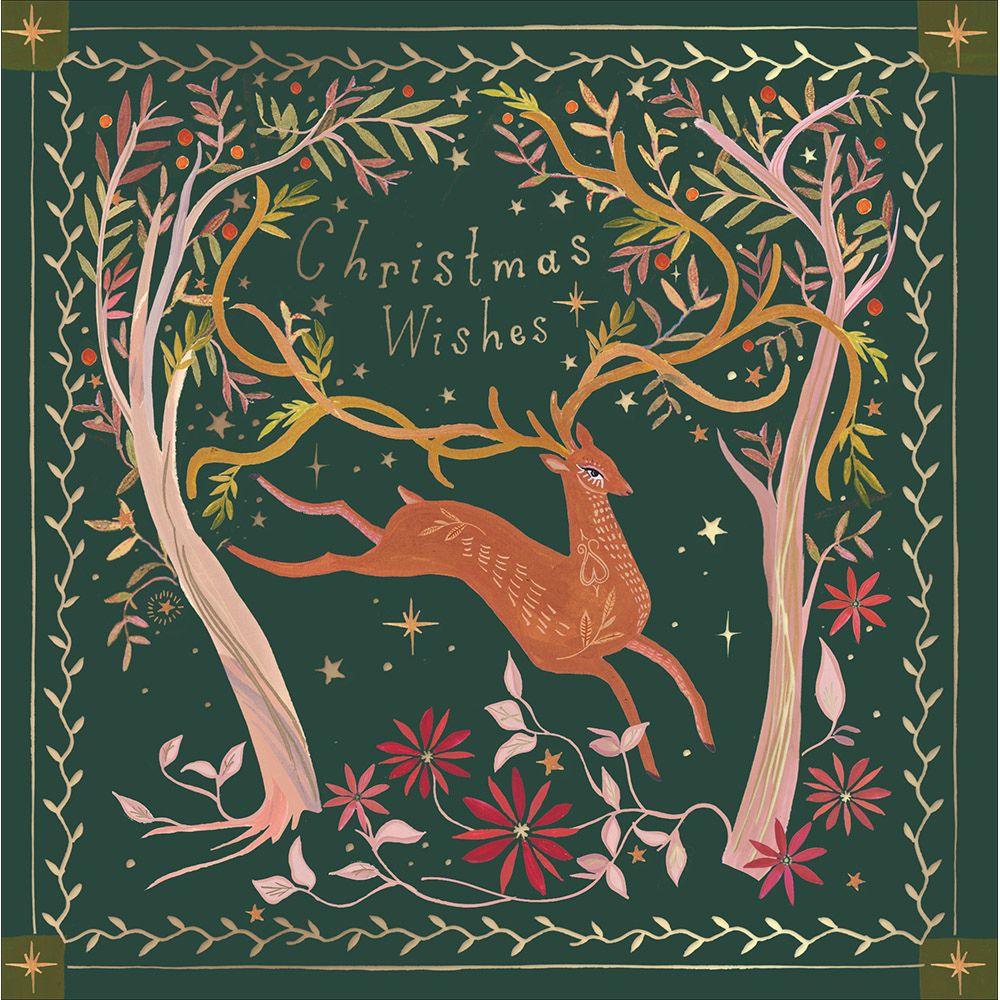 Woodmansterne Deer in Foliage Christmas Card