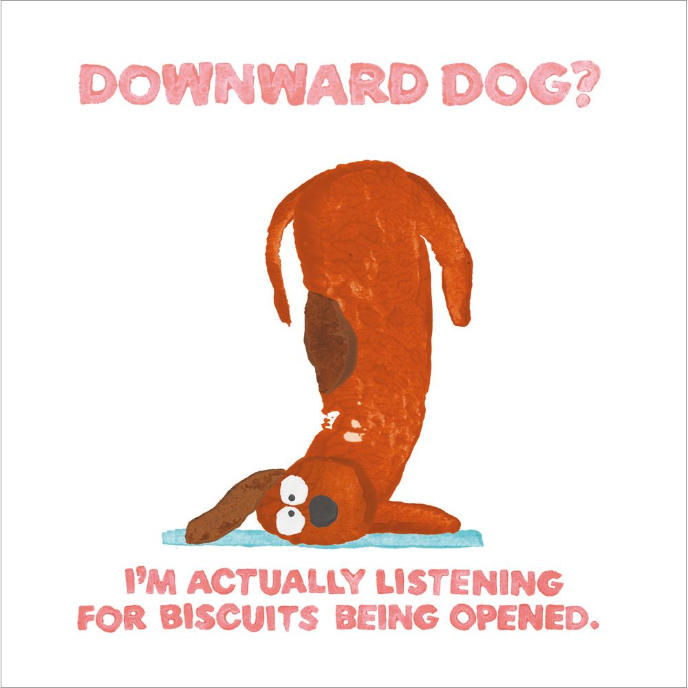 Woodmansterne Downward Dog Blank Card