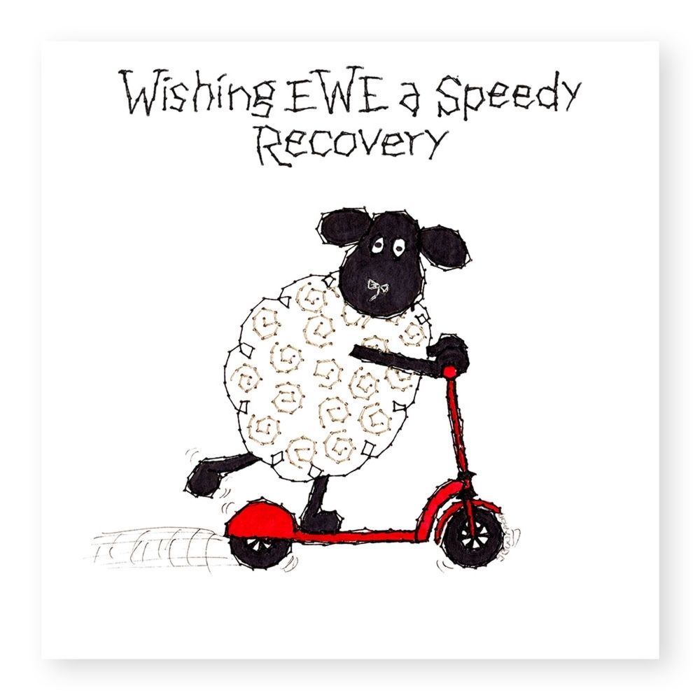 Woodmansterne Ewe a Speedy Recovery Get Well Card
