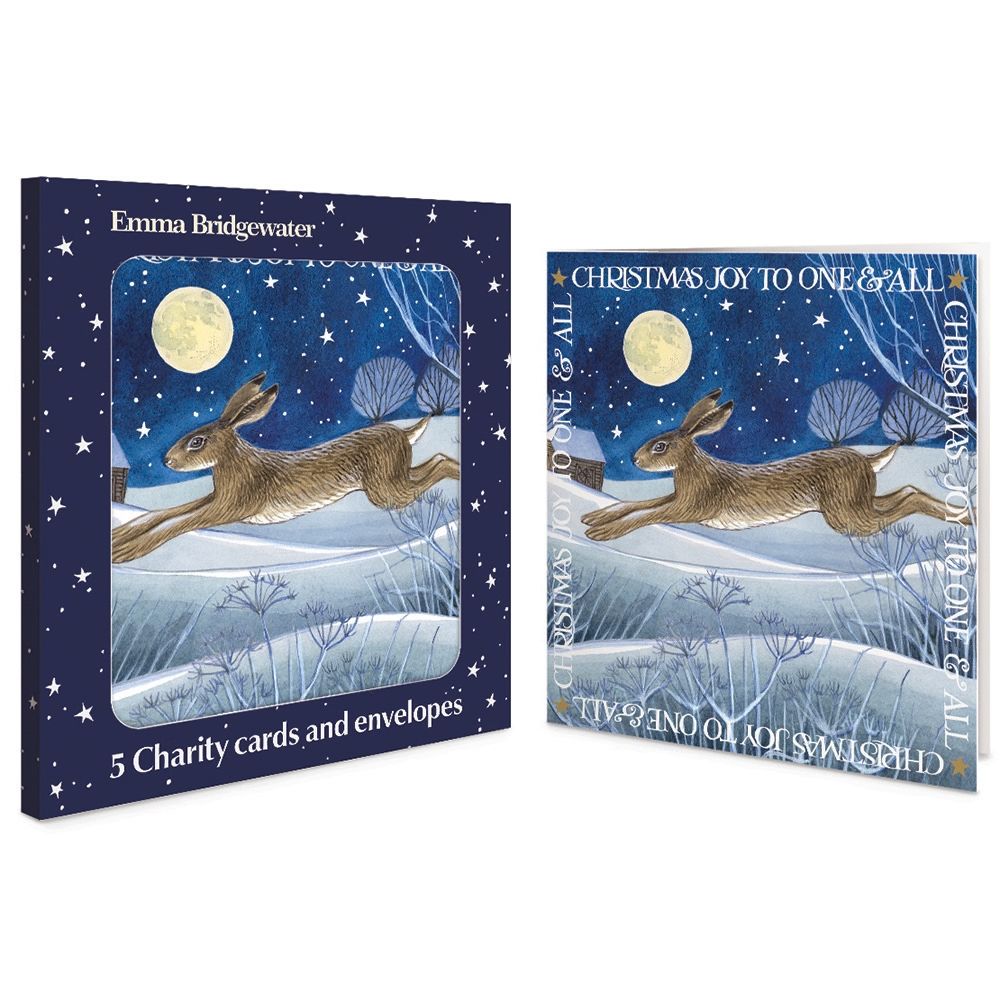 Woodmansterne Hare at Night Boxed Christmas Cards - Pack of 5