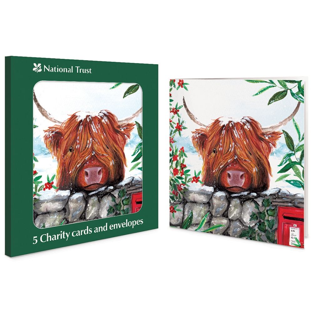 Woodmansterne Highland Cow Boxed Christmas Cards - Pack of 5