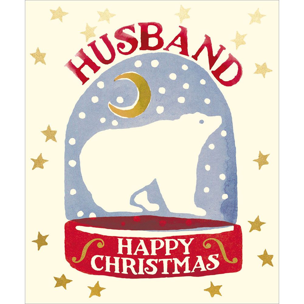 Woodmansterne Husband Polar Bear Snowglobe Christmas Card