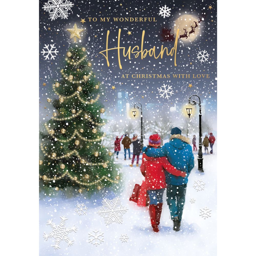 Woodmansterne Husband Winter Walk Christmas Card