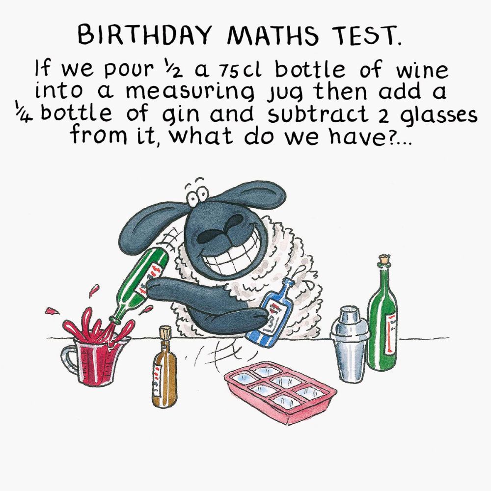 Woodmansterne Maths Test Funny Birthday Card