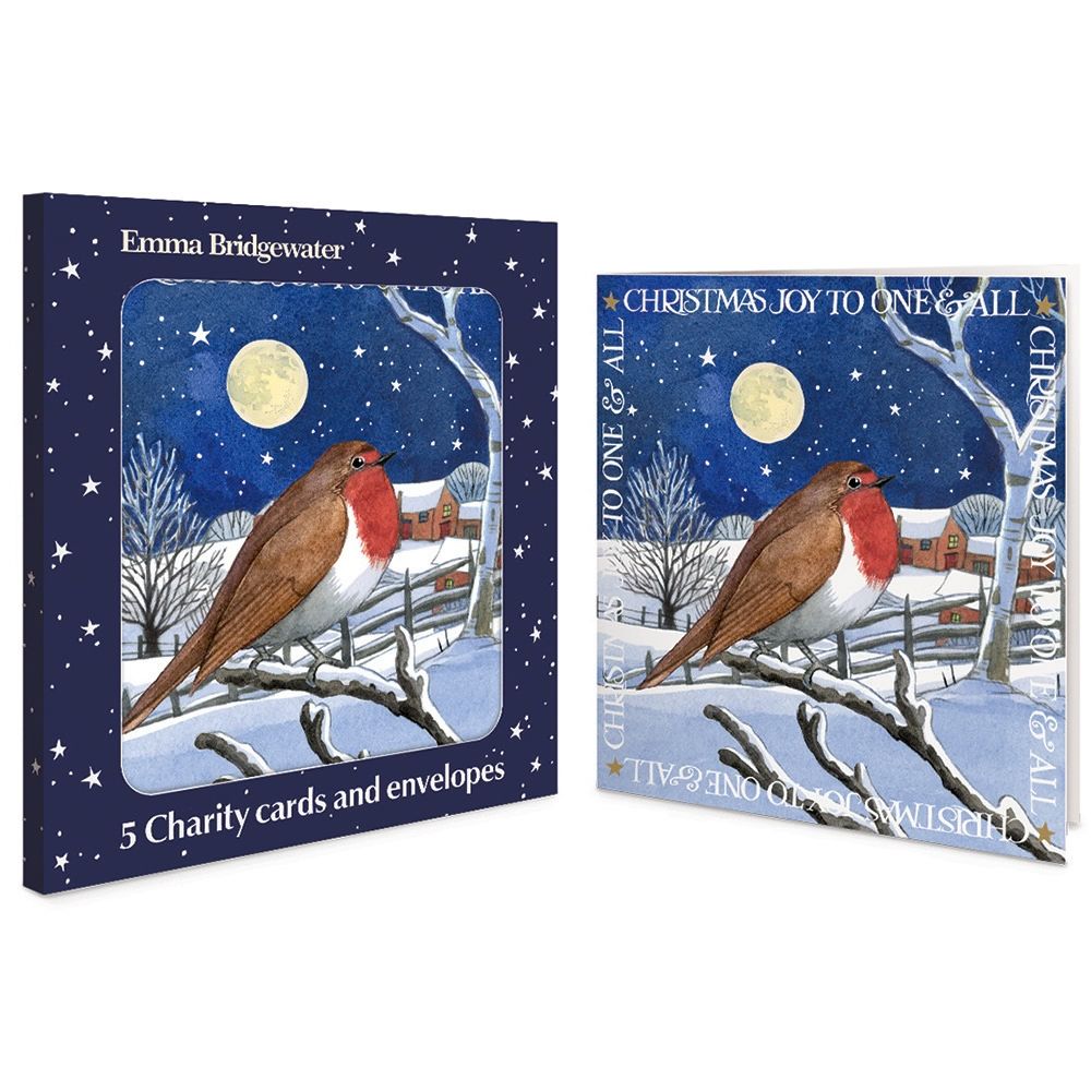 Woodmansterne Midnight Robin Boxed Christmas Cards - Pack of 5