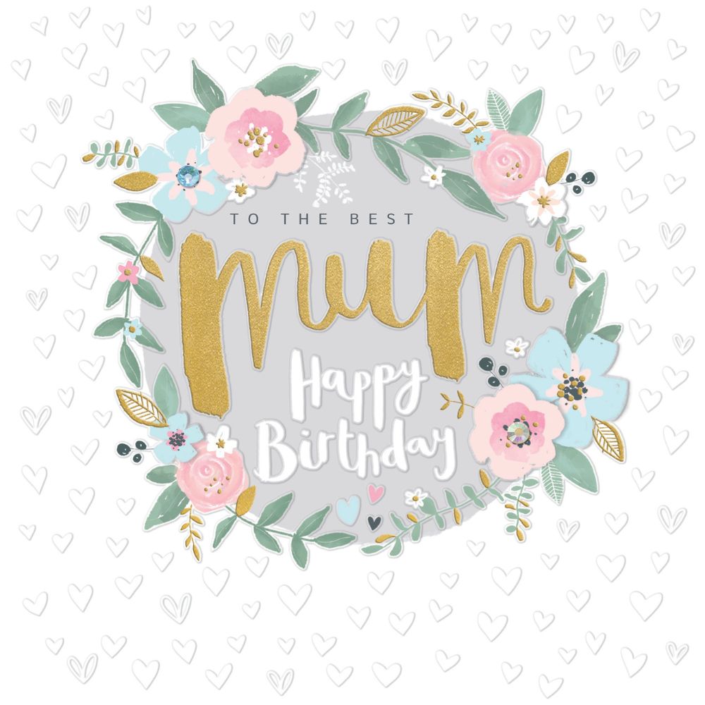 Woodmansterne Mum Floral Wreath Birthday Card