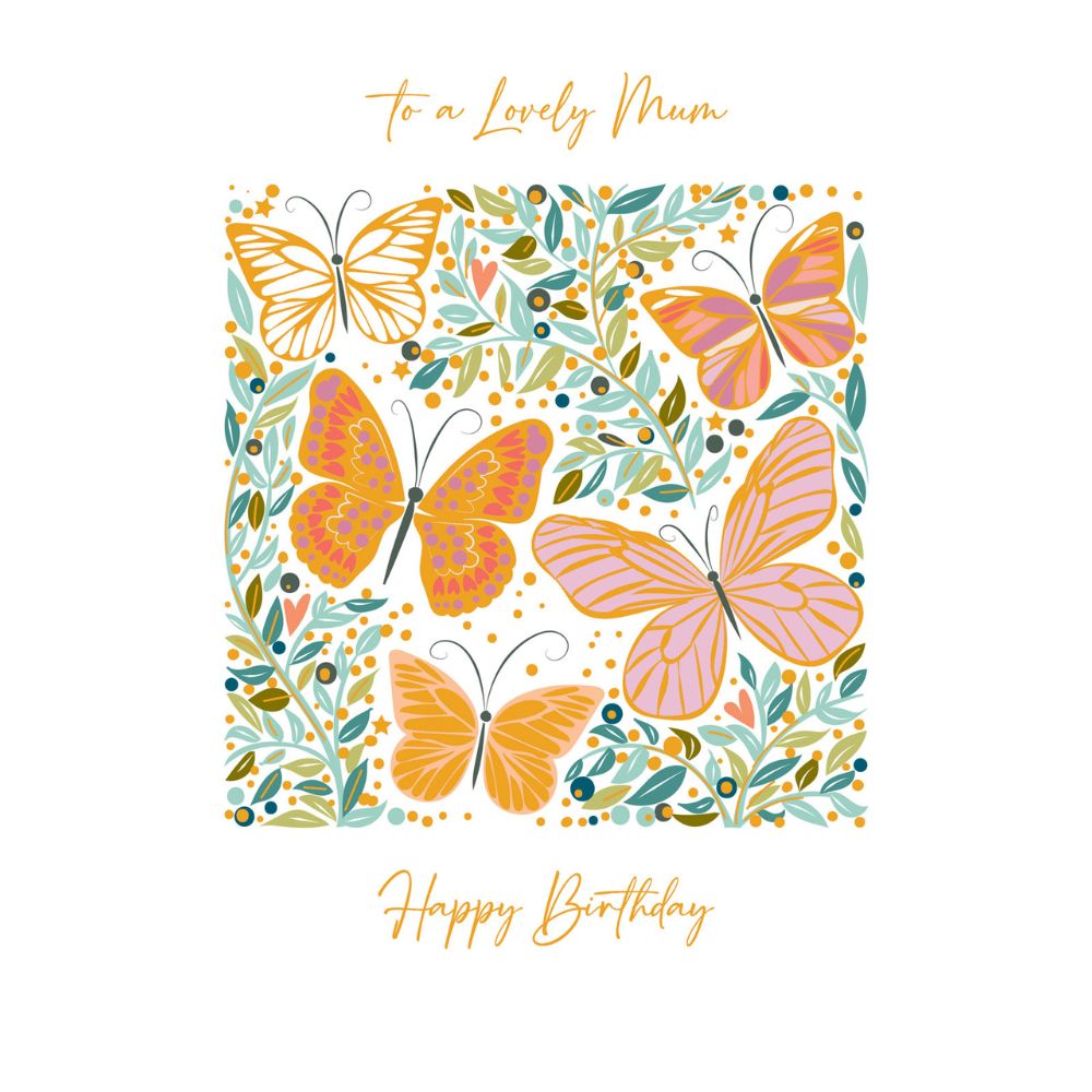 Woodmansterne Mum Lovely Butterflies Birthday Card