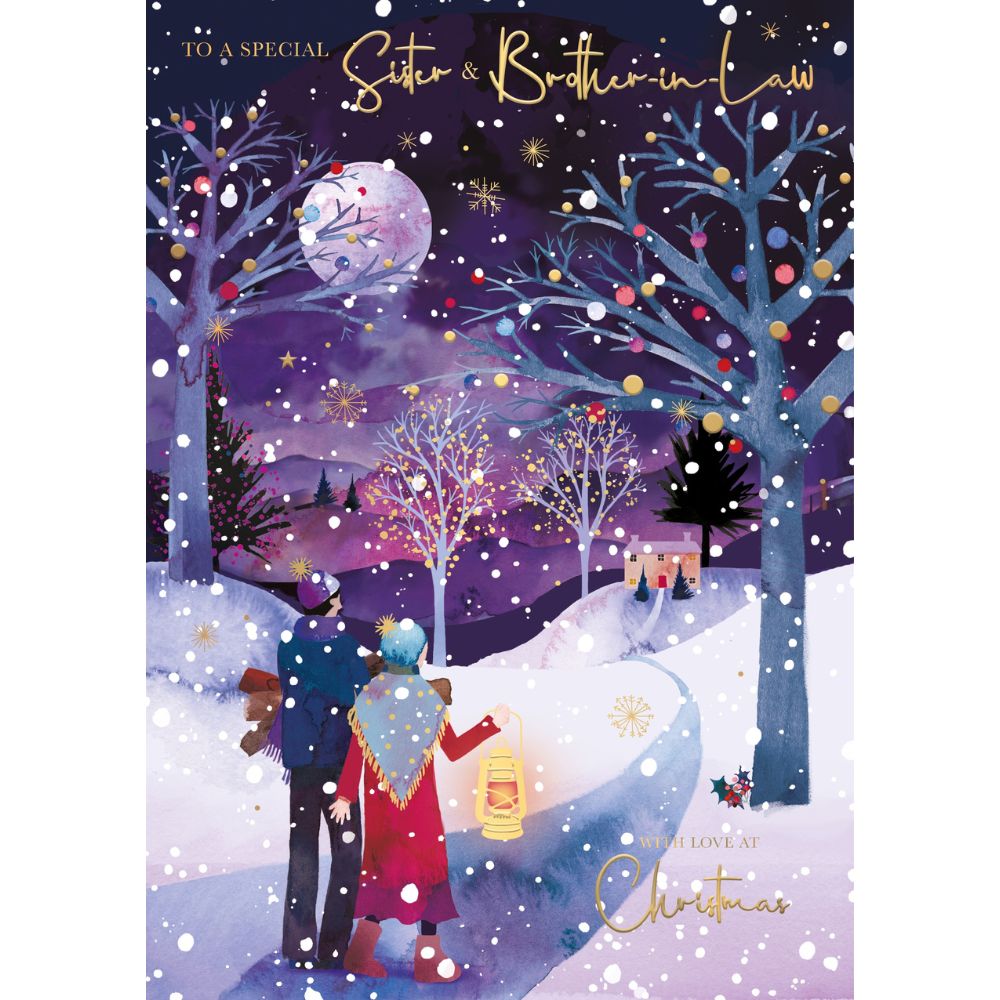 Woodmansterne Sister & Brother in Law Woodland Walk Christmas Card