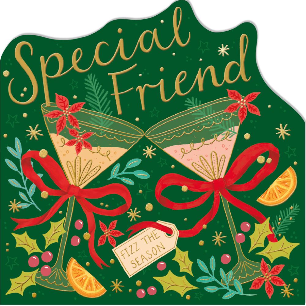 Woodmansterne Special Friend Festive Cocktail Christmas Card