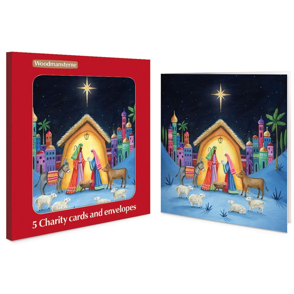 Woodmansterne To the Manger Charity Boxed Christmas Cards - Pack of 5