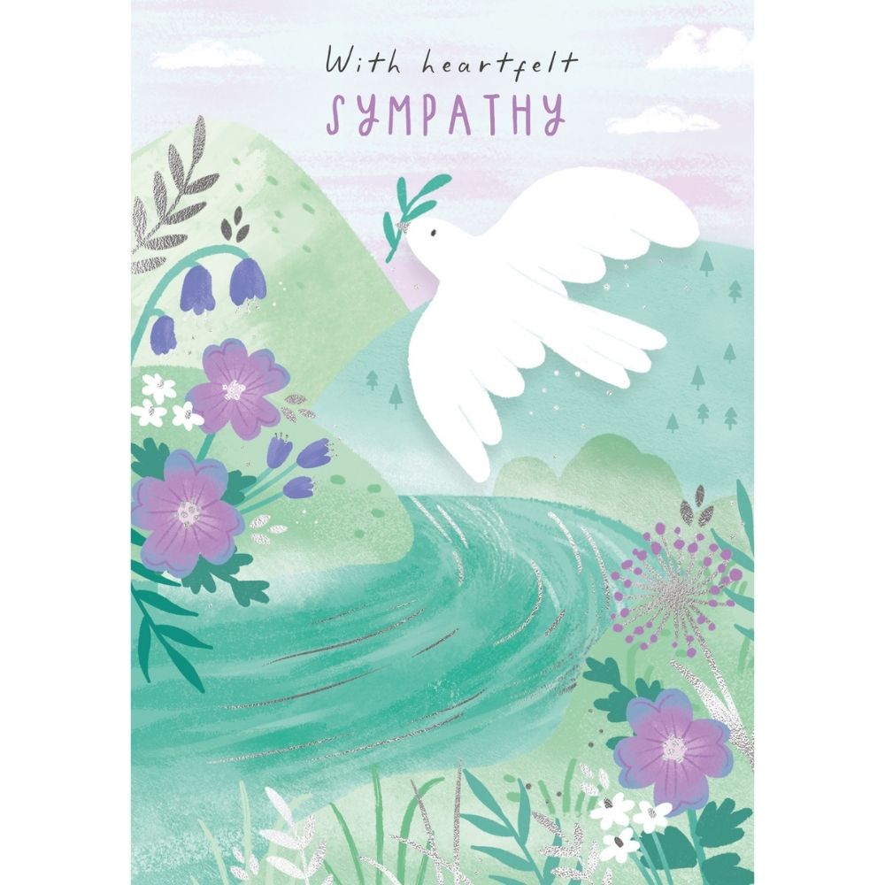 Woodmansterne White Dove River Sympathy Card