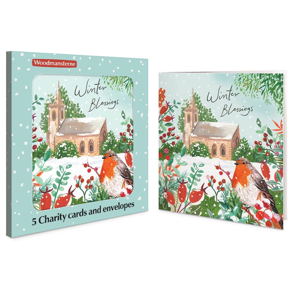 Woodmansterne Winter Blessings Charity Boxed Christmas Cards - Pack of 5