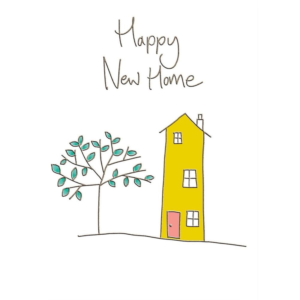 Woodmansterne Yellow House New Home Card