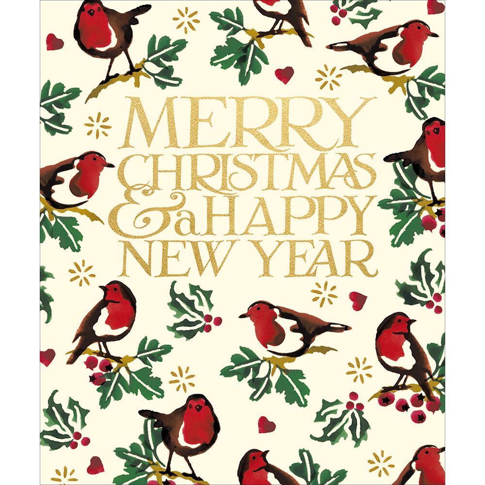 Woodmansternen Robins on Foliage Christmas Card