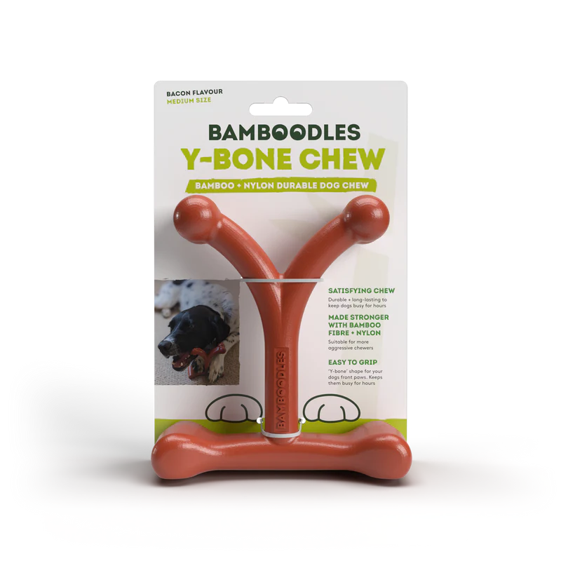 Bamboodles Medium Bacon Y Bone Chew