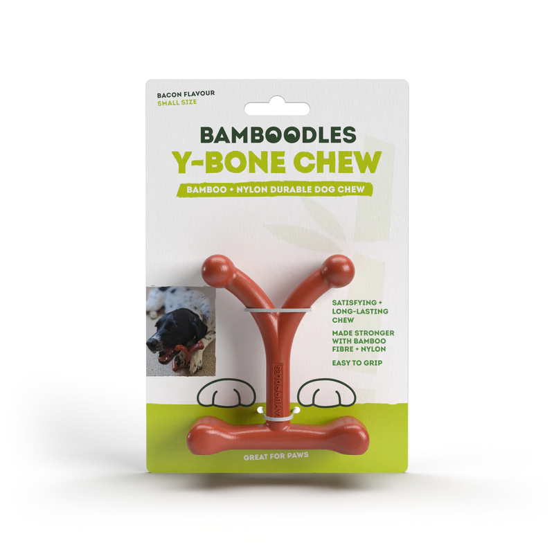 Bamboodles Small Bacon Y Bone Chew