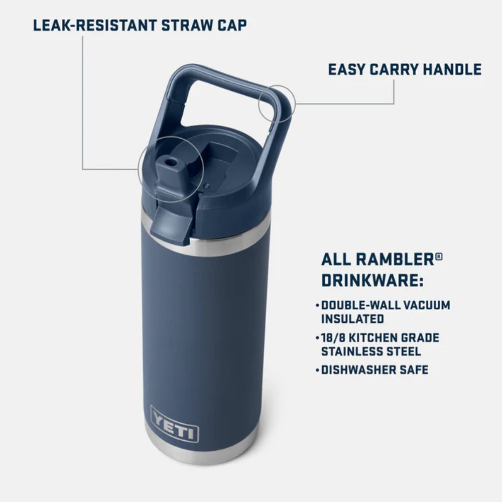 Yeti Rambler 18oz (532ml) Chug Bottle with Flip Straw - White