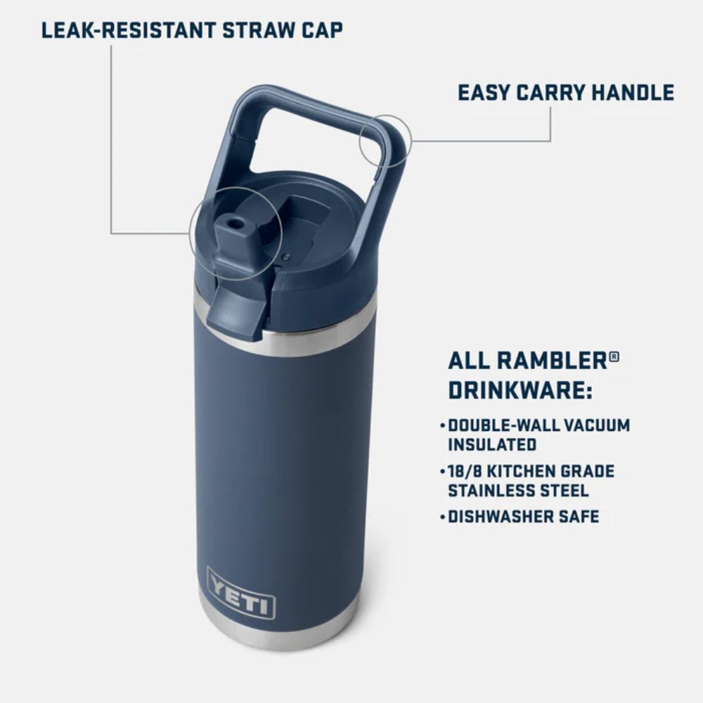 Yeti Rambler 18oz (532ml)  Chug Bottle with Straw - Big Sky Summer Camp