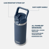 Yeti Rambler 18oz (532ml) Chug Bottle with Flip Straw - Cape Summer Camp