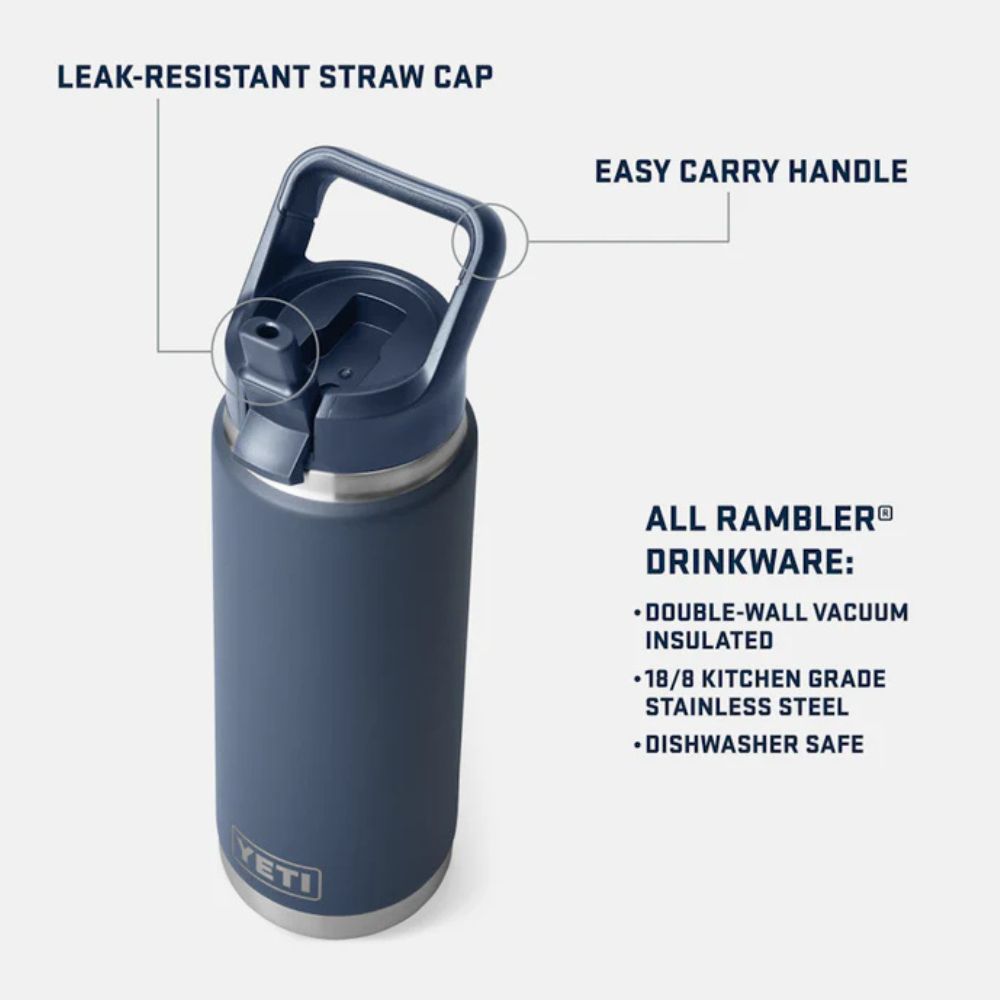 Yeti Rambler 26oz (769ml) Chug Bottle with Flip Straw - Navy