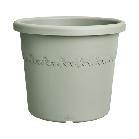 Elho 40cm Algarve Cylindro Plastic Pot - Thyme Green