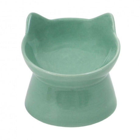 Ancol Sage Green Ceramic Raised Cat Dish - Old Railway Line Garden Centre