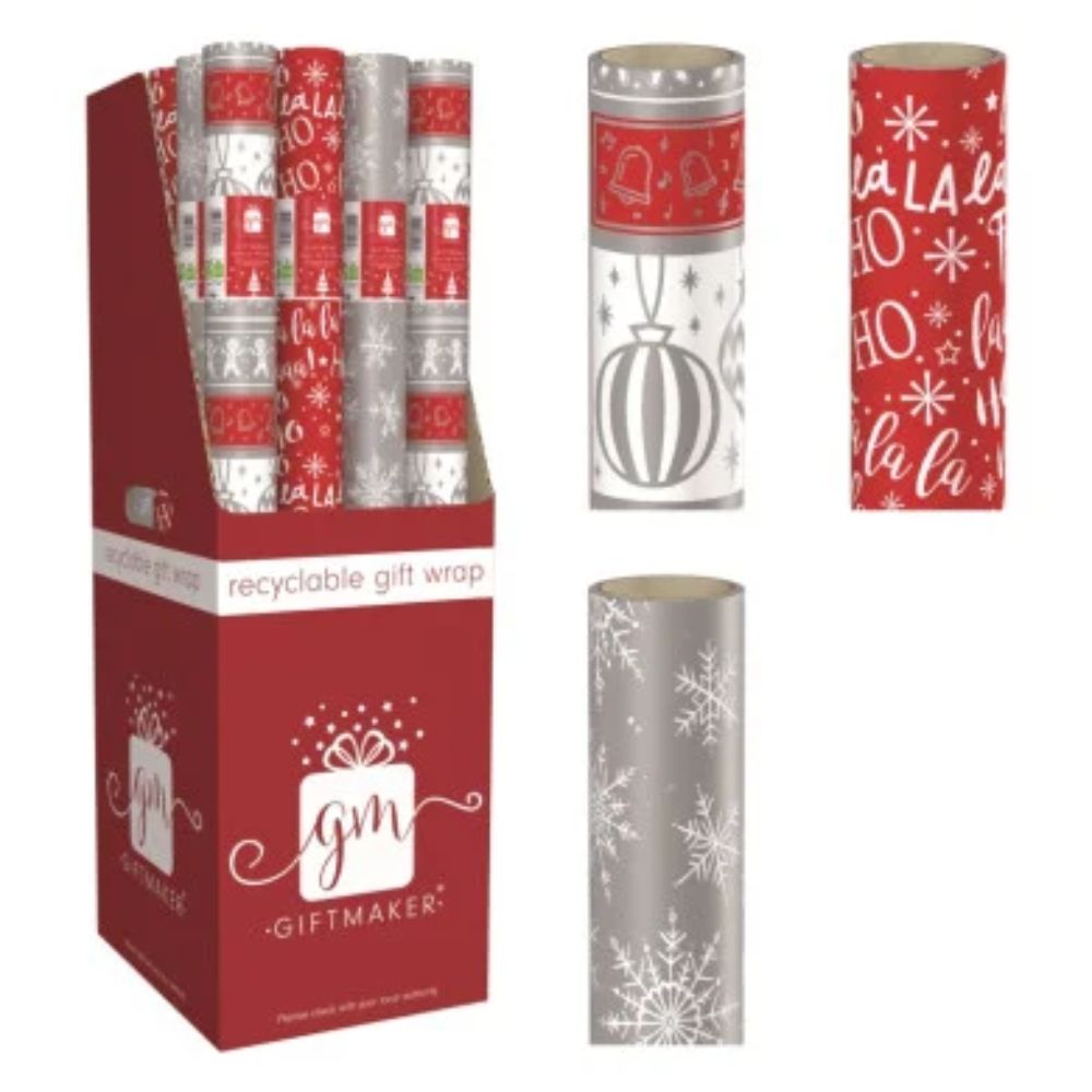 Anker 4m Red or Silver Wrapping Paper (Choice of 3)
