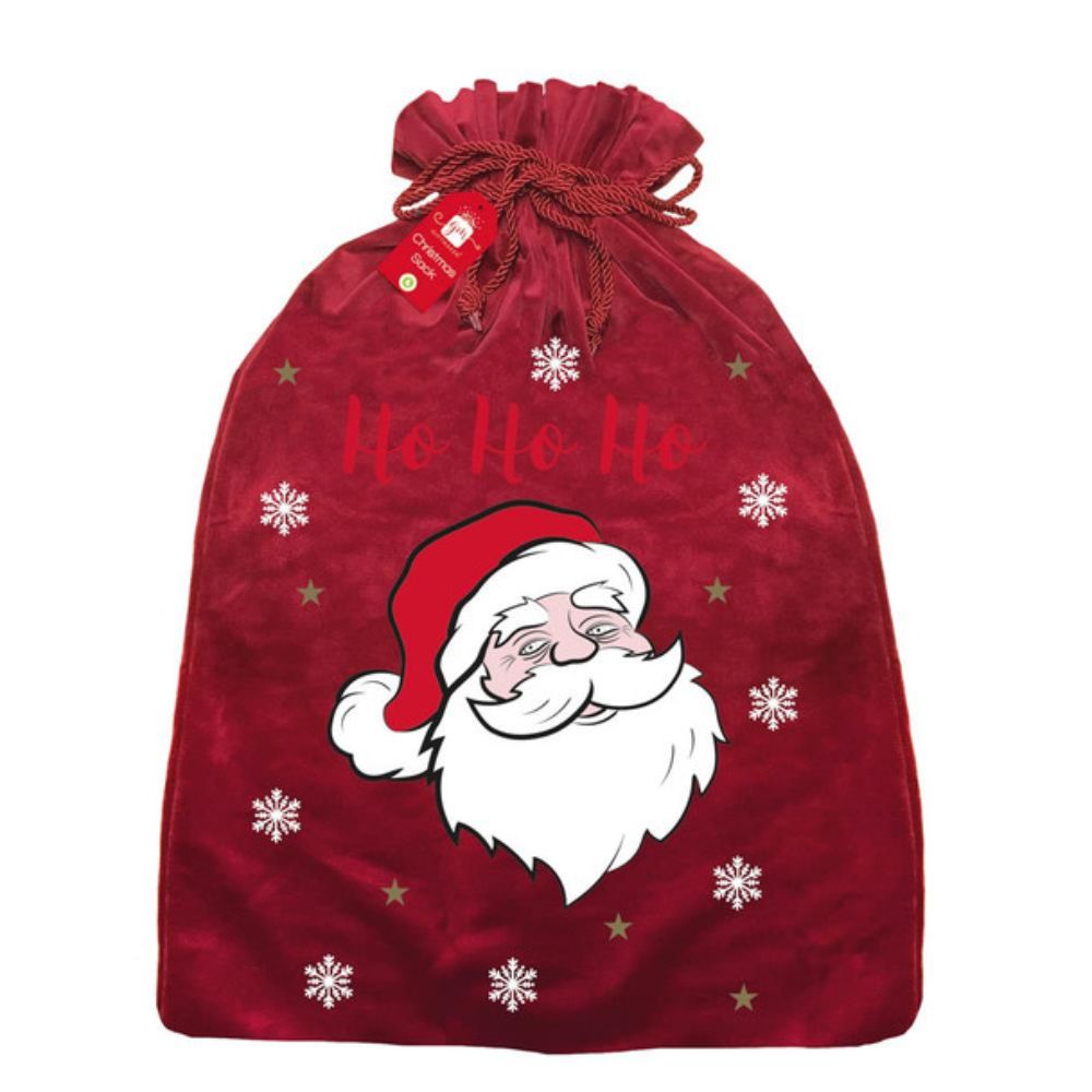 Anker 70cm Red Velvet Santa Print Sack