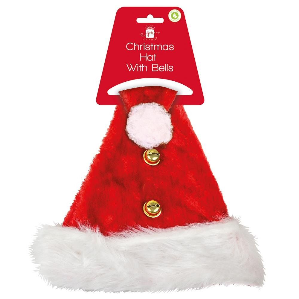 Anker Red Fluffy Santa Hat with Bells