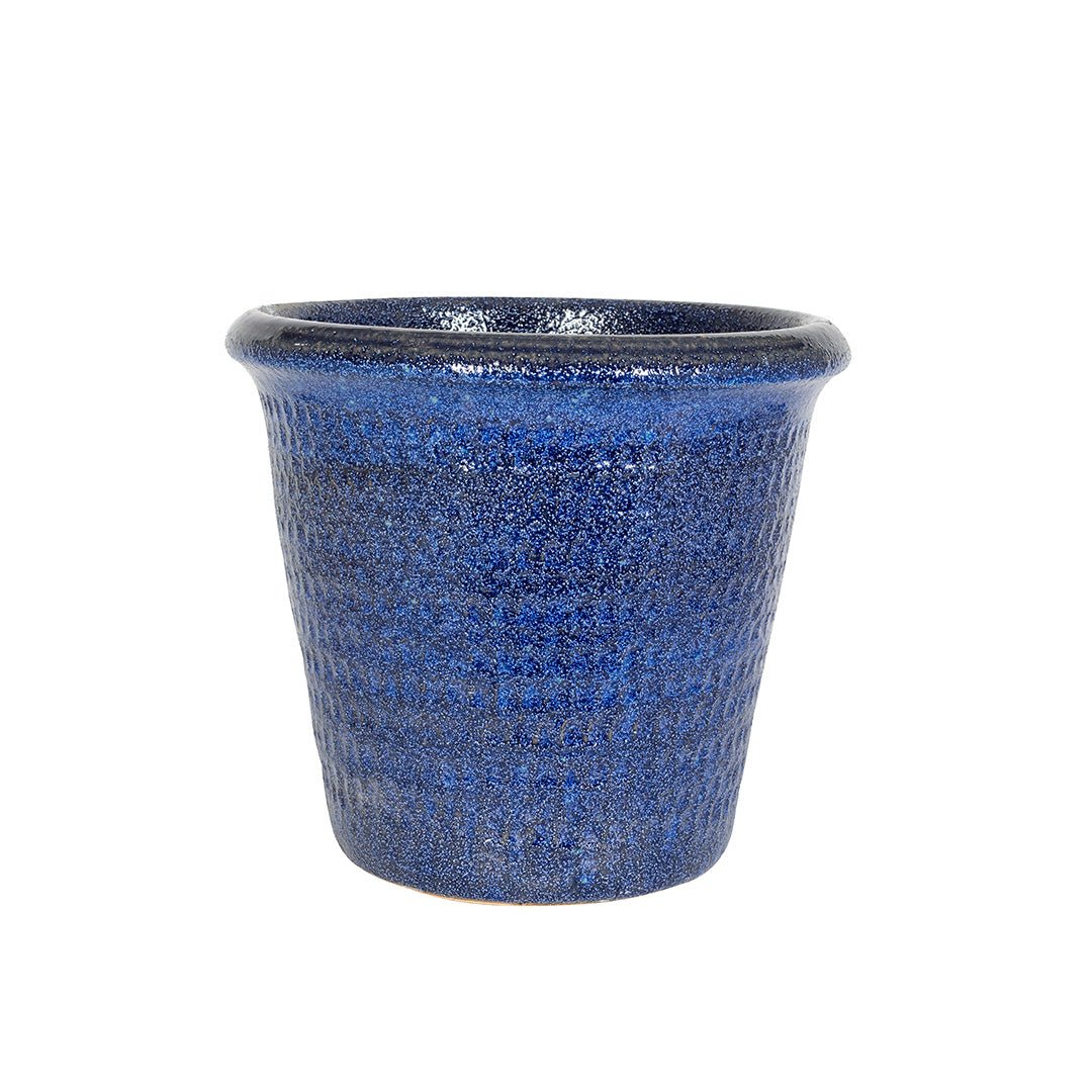 APTA 30cm Neptune Glazed Cone Pot - Pearl Blue - Old Railway Line Garden Centre