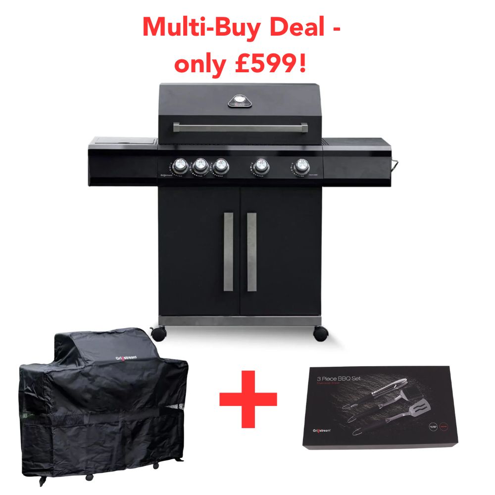 Grillstream Stealth 4 Burner Gas and Charcoal BBQ with Side Burner