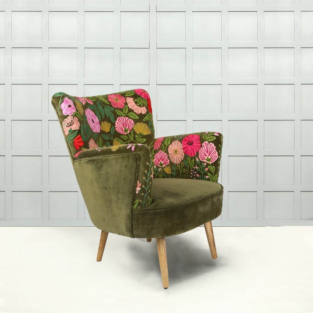 Aquarelle 83cm Amelia Chair Ensley Velvet - Moss Green