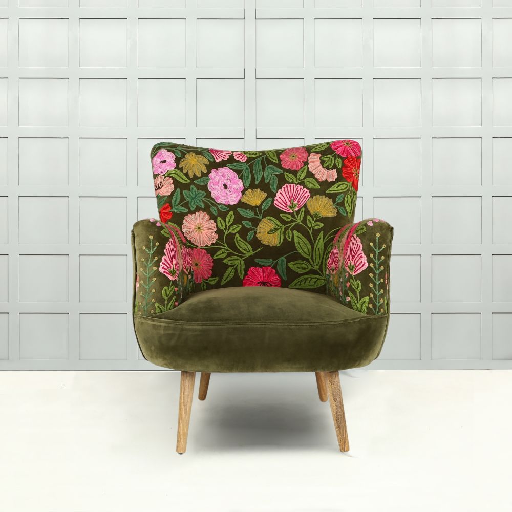 Aquarelle 83cm Amelia Chair Ensley Velvet - Moss Green