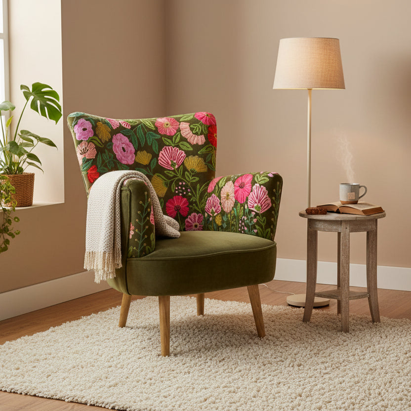 Aquarelle 83cm Amelia Chair Ensley Velvet - Moss Green