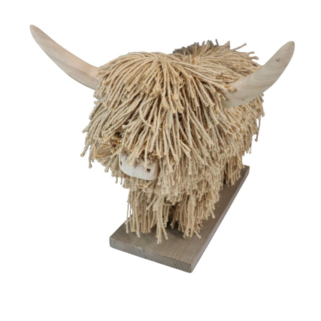 Aquarelle Home Mega Morag Jute Highland Cow Sculpture - Old Railway Line Garden Centre