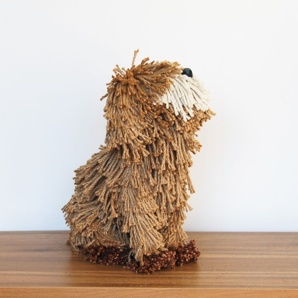 Aquarelle 40cm Natural Dougal Dog Sitting Sculpture