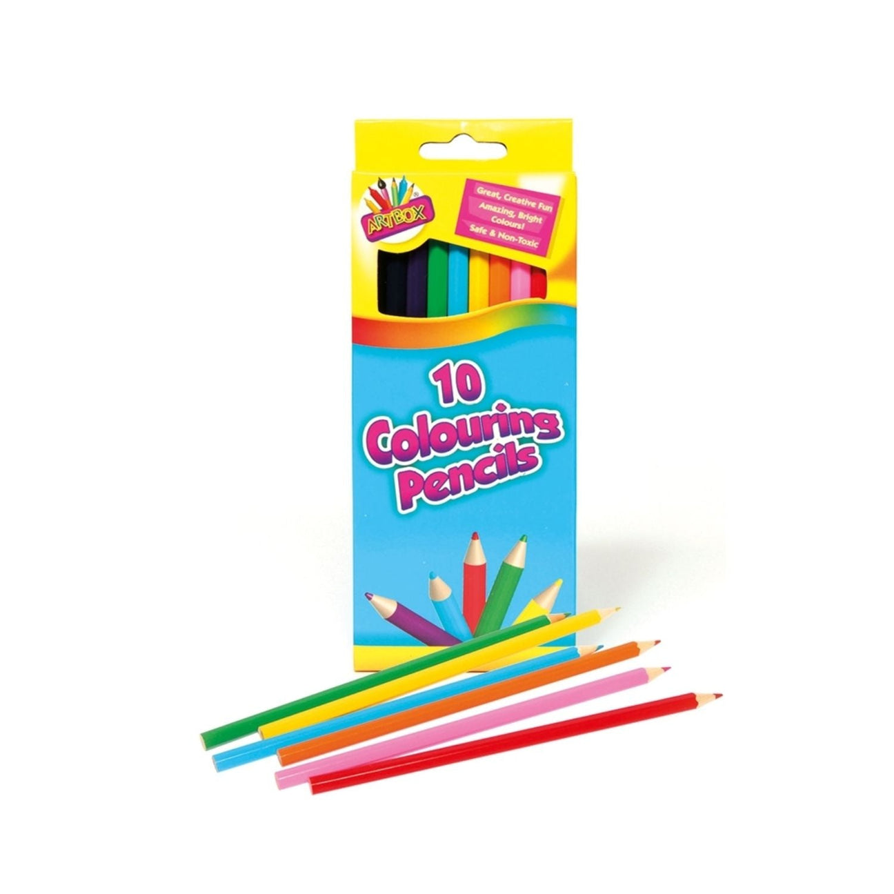 Artbox Pack of 10 Long Colouring Pencils - Old Railway Line Garden Centre