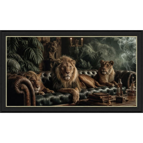 Artko 120cm Three Lions Framed Print - Old Railway Line Garden Centre