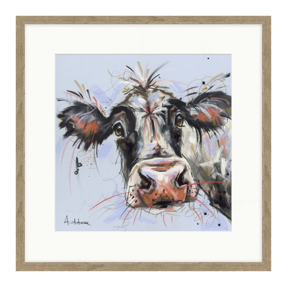 Artko 42cm 'Curious Cow' Framed Print by Ashley Saunders
