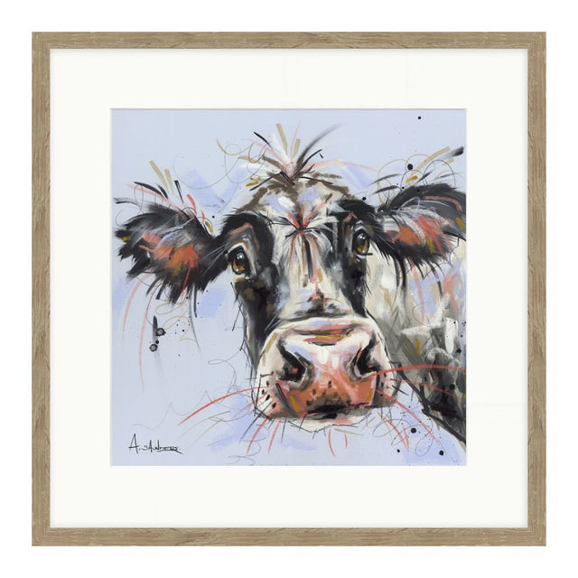 Artko 42cm 'Curious Cow' Framed Print by Ashley Saunders - Old Railway Line Garden Centre