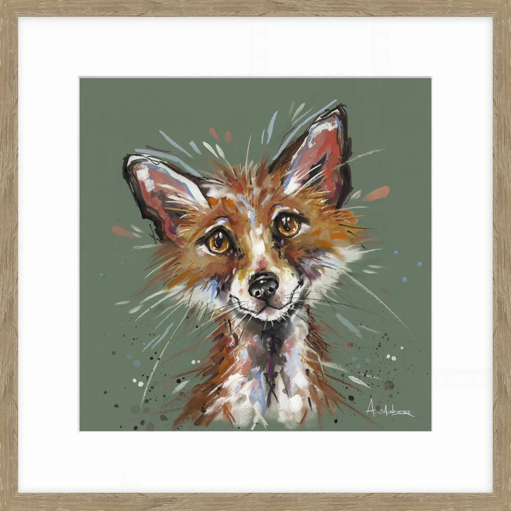 Artko 42cm 'Small Foxy' Framed Print by Ashley Saunders