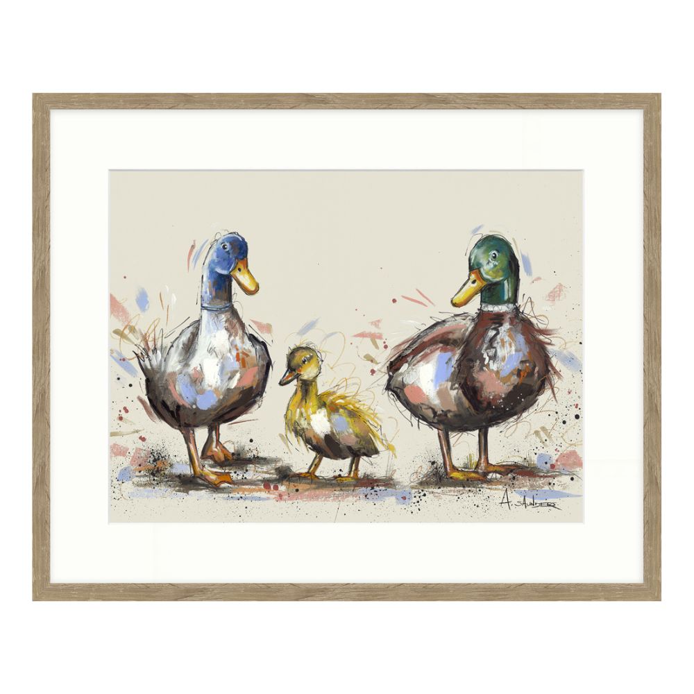 Artko 52cm 'Waddle Squad' Framed Print by Ashley Saunders